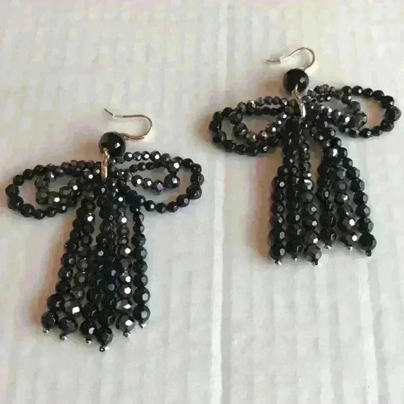 INC new Gold Tone Beaded Bow chandelier Ea… - Picture 8 of 8